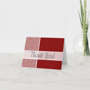 Tarjeta De Agradecimiento Cuadros Escoceses Rojo Oscuro; Personalizado