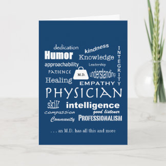 Tarjeta De Agradecimiento Cualidades de un buen médico/Texto blanco sobre el