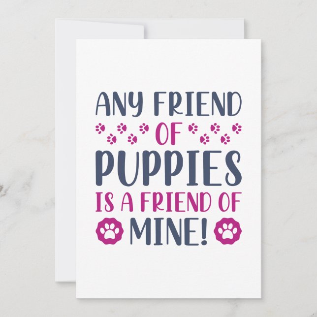 Tarjeta De Agradecimiento Cualquier Amigo De Los Cachorros (Anverso)