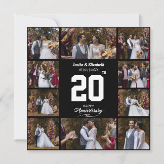 Tarjeta De Agradecimiento Cualquier Feliz Aniversario 10 Colaje de Fotos