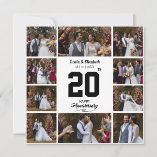 Tarjeta De Agradecimiento Cualquier feliz aniversario 10 fotocolage