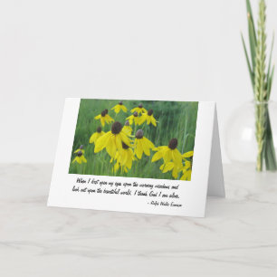 Tarjeta De Agradecimiento Cuando abro los ojos por primera vez - Emerson