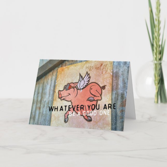 Tarjeta De Agradecimiento CUANDO PIGS FLY Greeting Card (Anverso)