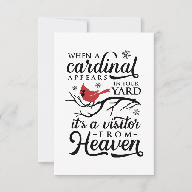 Tarjeta De Agradecimiento Cuando un cardenal visita (Anverso)