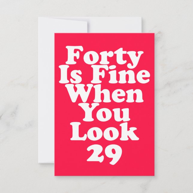Tarjeta De Agradecimiento Cuarenta Está Bien Cuando Ves 29 Gracioso 40 Graci (Anverso)