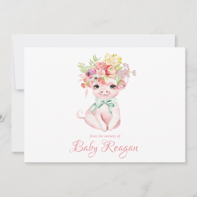 Tarjeta De Agradecimiento Cuarto de niños poco monograma guarro Baby Shower (Anverso)
