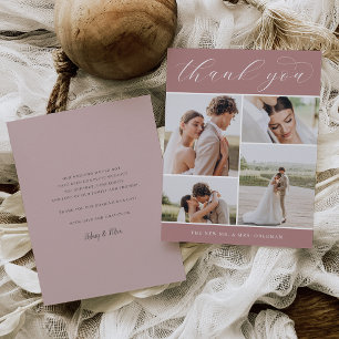 Tarjeta De Agradecimiento Cuatro clásicos Plana Boda multifoto