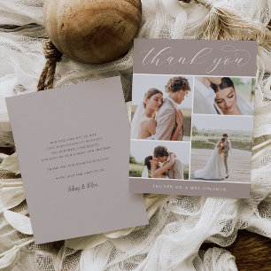 Tarjeta De Agradecimiento Cuatro clásicos   Plana Boda multifoto