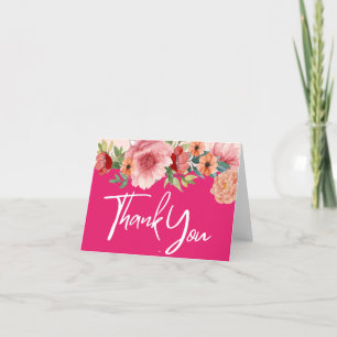 Tarjeta De Agradecimiento Cubierta acuática florida de color rosa claro duch