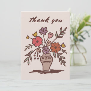 Tarjeta De Agradecimiento Cubierta floral Rústica Cuadros singulares de colo