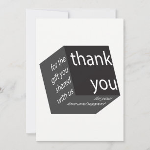 Tarjeta De Agradecimiento Cubo geométrico regalo de boda de alta tecnología