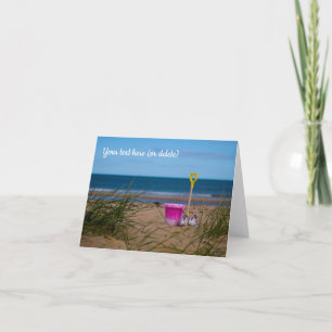 Tarjeta De Agradecimiento Cubo y pala en la playa de Dornoch