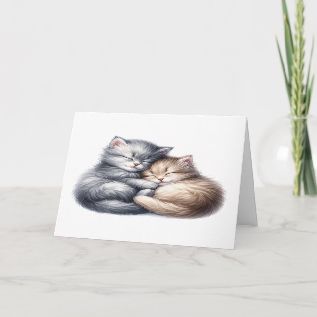 Tarjeta De Agradecimiento Cudly Kittens NOTECARD (Anverso)