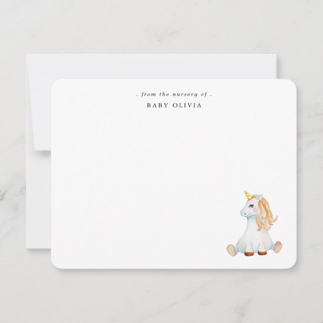 Tarjeta De Agradecimiento Cuenca cutánea Niña unicornio (Anverso)