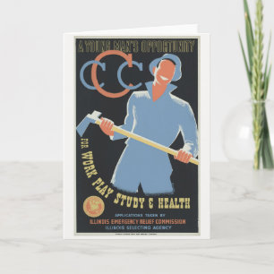 Tarjeta De Agradecimiento Cuerpo Civil de Conservación: Trabajo Estudio Salu