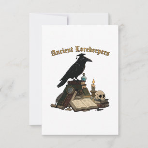 Tarjeta De Agradecimiento Cuervo Guardian de Antiguos Conocimientos Dark A