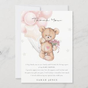Tarjeta De Agradecimiento Cuestionado Rubor Bear Bearly Wait Balloon Baby Sh