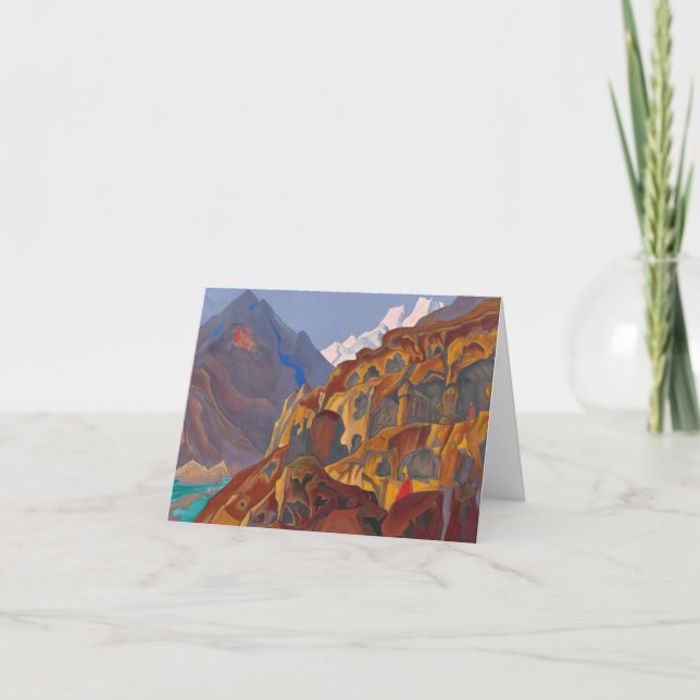 Tarjeta De Agradecimiento Cuevas sagradas de Nicholas Roerich (Anverso)
