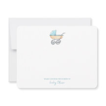 Cuidada acuarela Blue Stroller Flat Gracias