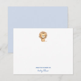 Tarjeta De Agradecimiento Cuidada acuarela Boho Lion Baby Boy