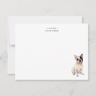 Tarjeta De Agradecimiento Cuidada acuarela Bulldog francés Personalizado pla