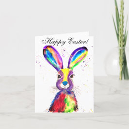 Tarjeta De Agradecimiento Cuidada Acuarela Conejo Bunny Hare Floral De Pascu