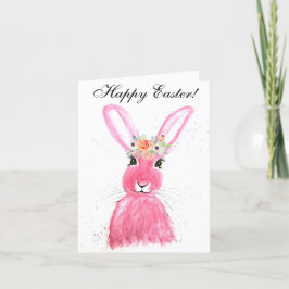 Tarjeta De Agradecimiento Cuidada Acuarela Conejo Bunny Hare Floral De Pascu