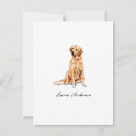 Tarjeta De Agradecimiento Cuidada acuarela de Golden Retriever
