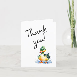 Tarjeta De Agradecimiento Cuidada acuarela Duck gracias