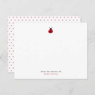 Tarjeta De Agradecimiento Cuidada acuarela Lady Bug Chica