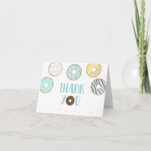 Tarjeta De Agradecimiento Cuidada Azul Donut Gracias