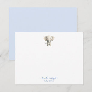 Tarjeta De Agradecimiento Cuidada Elefante Niño Bebé ducha Gracias