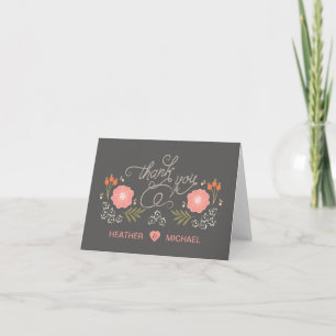 Tarjeta De Agradecimiento Cuidada Floral Rústica Gracias Cartas