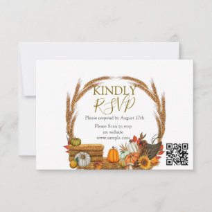 Tarjeta De Agradecimiento Cuidada pequeña calabaza caída Baby Shower