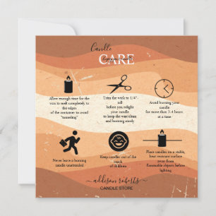 Tarjeta De Agradecimiento Cuidado de velas de terracota naranja profesional 