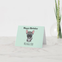 Tarjeta De Agradecimiento Cuidado gris feliz cumpleaños nombre personalizado