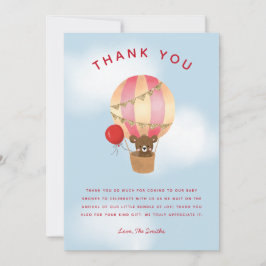 Tarjeta De Agradecimiento Cuidado Red Hot Air Balloon Baby Shower