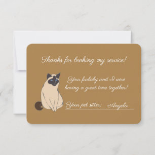 Tarjeta De Agradecimiento Cuidador de gatos/mascotas