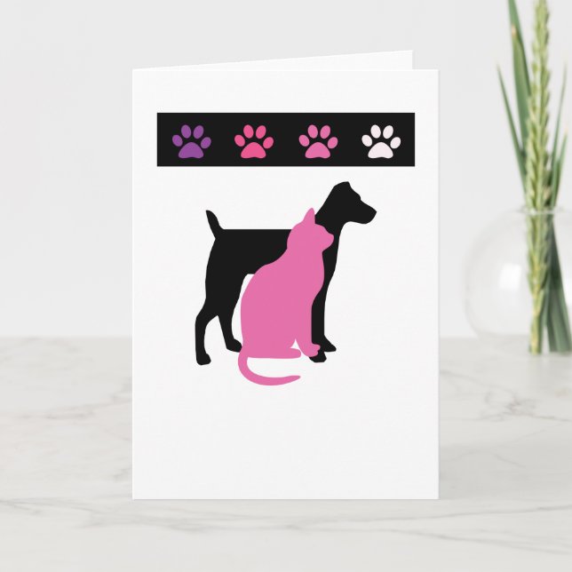 Tarjeta De Agradecimiento Cuidados de mascotas Gracias Cartas (Anverso)