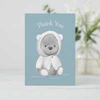 Cuidadosa acuarela color azul Baby Shower Gracias