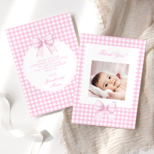 Tarjeta De Agradecimiento Cuidadosa proa rosa foto de bebé ducha gracias a l