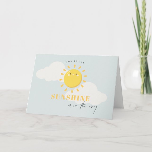 Tarjeta De Agradecimiento Cuidar nuestro pequeño Sunshine Boy Baby Shower az (Anverso)