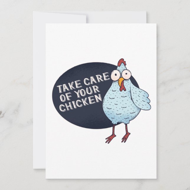 Tarjeta De Agradecimiento Cuide a su pollo (Anverso)