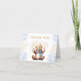 Tarjeta De Agradecimiento Cuido oso Azul Año Nuevo Niño Baby Shower