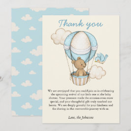 Tarjeta De Agradecimiento Cuido oso Hola Pequeño Un Baby Shower