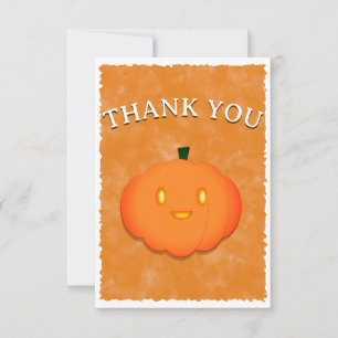 Tarjeta De Agradecimiento Cumpkin Halloween Watercolor Baby Shower