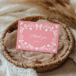 Tarjeta De Agradecimiento Cumple de Cielito Lindo Rosa Baby Shower