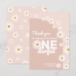 Tarjeta De Agradecimiento Cumpleaños 1º Diosa rosa Miss onederful