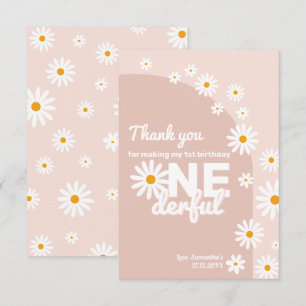 Tarjeta De Agradecimiento Cumpleaños 1º Diosa rosa Miss onederful