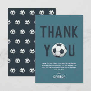 Tarjeta De Agradecimiento Cumpleaños 1º Niños Fútbol Deportes Chicos Lindos